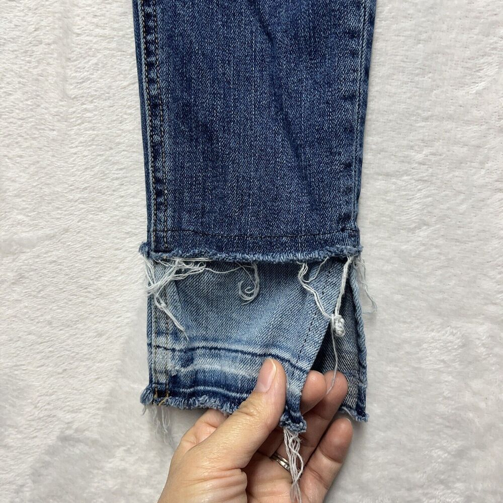 Rag & Bone 10 Inch Ankle Skinny Women’s Sz‎ 24 Raw Hem Medium Wash Side Split - Picture 4 of 14
